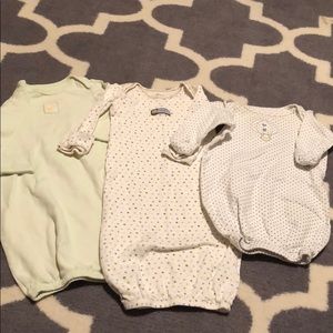 Set of 3 baby sleep gowns